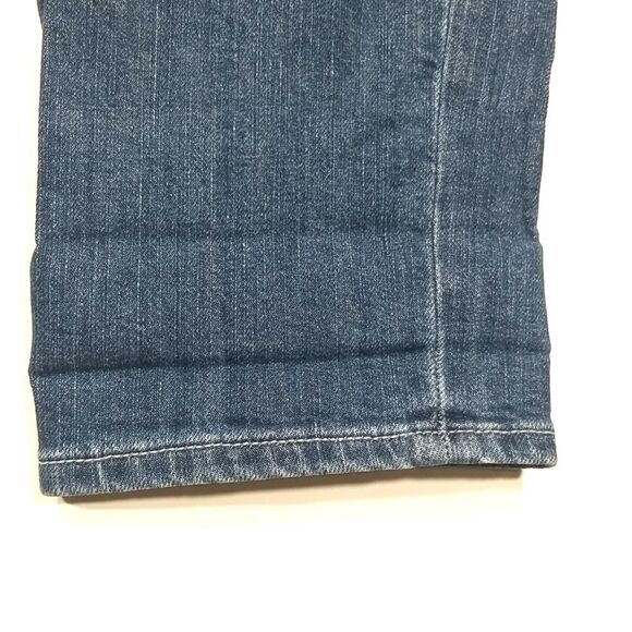 Gap Jeans Women 16 Blue Skinny Roll Up 5 Pocket Front Button Zip Distressed - Picture 10 of 12